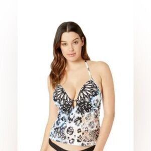 Kenneth Cole New York Black and White Swim Top Size M